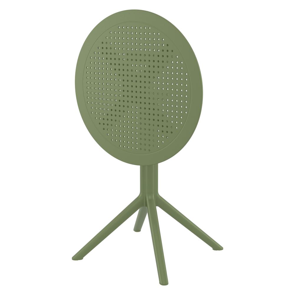 Sky Round Folding Table 24 inch Olive Green. Picture 7