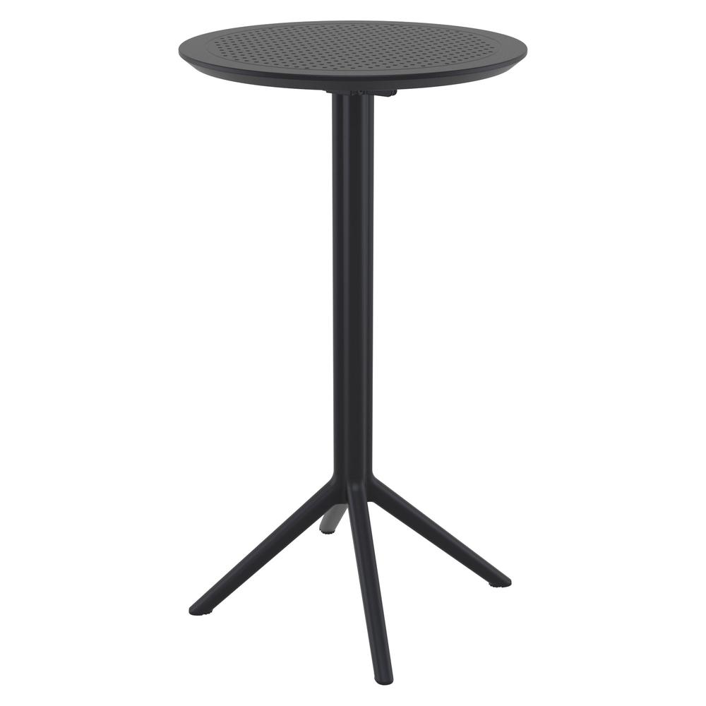 Sky Round Folding Bar Table 24 inch Black. Picture 1