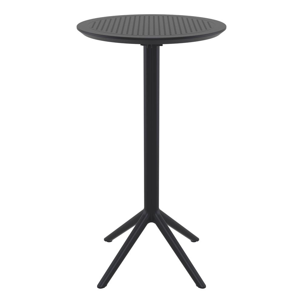 Sky Round Folding Bar Table 24 inch Black. Picture 2