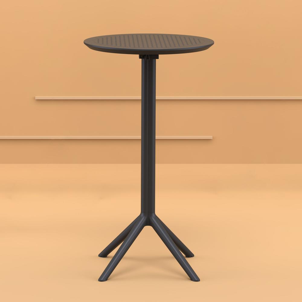 Sky Round Folding Bar Table 24 inch Black. Picture 8