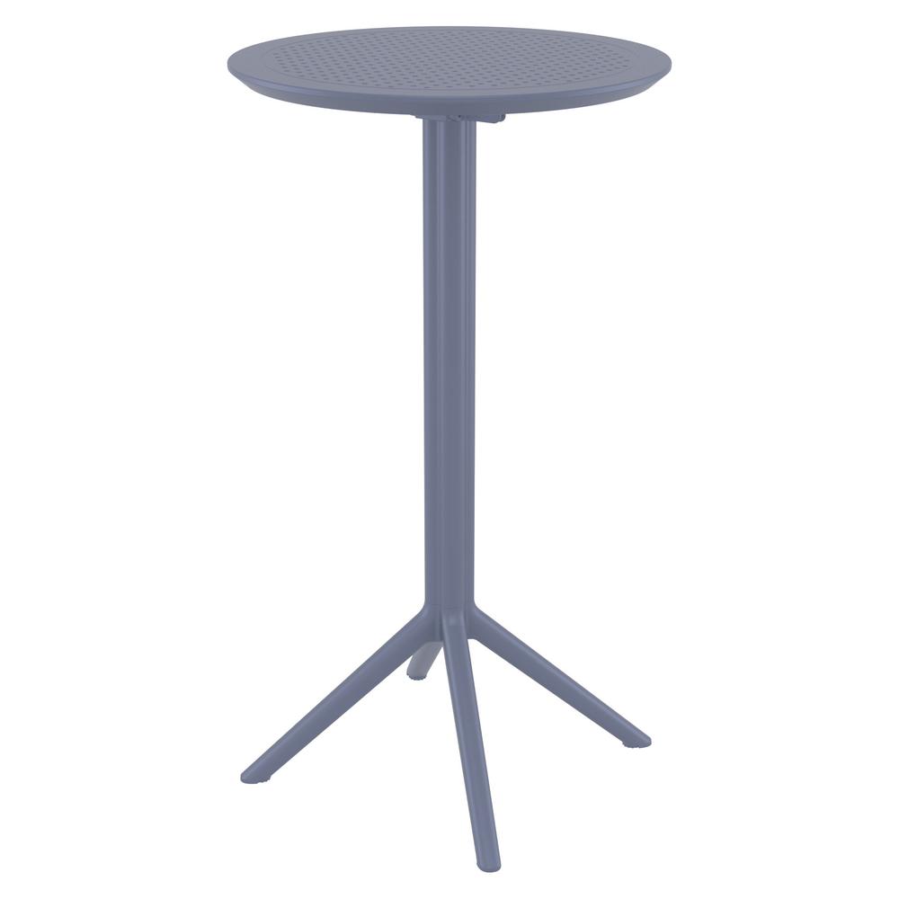 Sky Round Folding Bar Table 24 inch Dark Gray. Picture 1