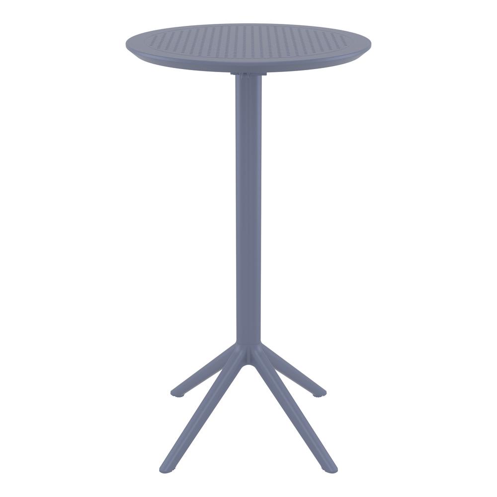 Sky Round Folding Bar Table 24 inch Dark Gray. Picture 2