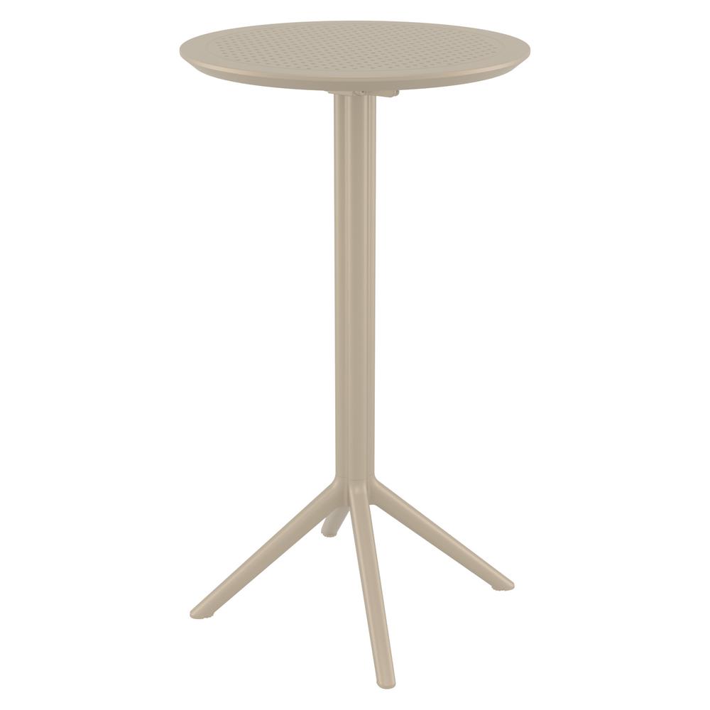 Sky Round Folding Bar Table 24 inch Taupe. Picture 1