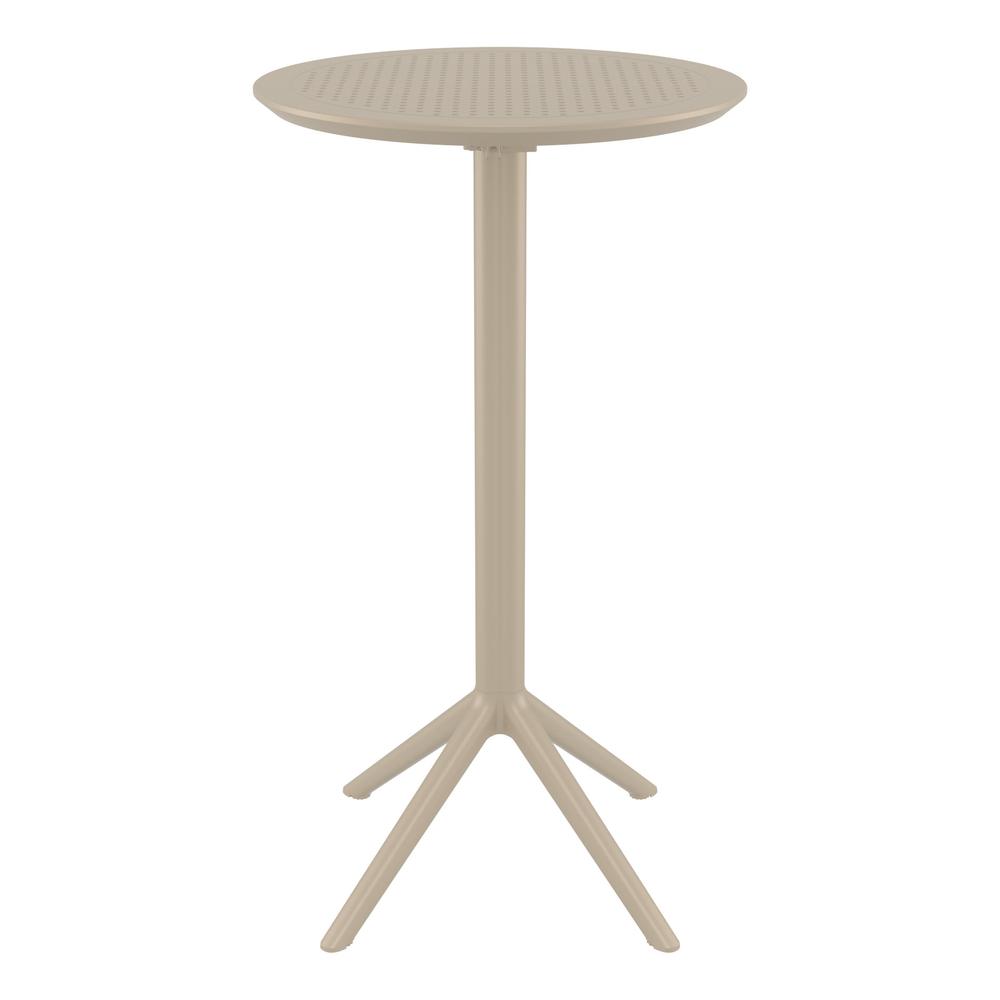 Sky Round Folding Bar Table 24 inch Taupe. Picture 2