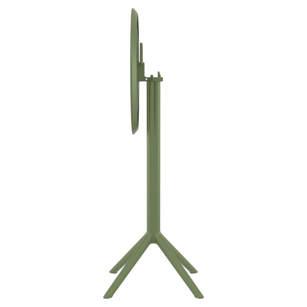 Sky Round Folding Bar Table 24 inch Olive Green. Picture 3