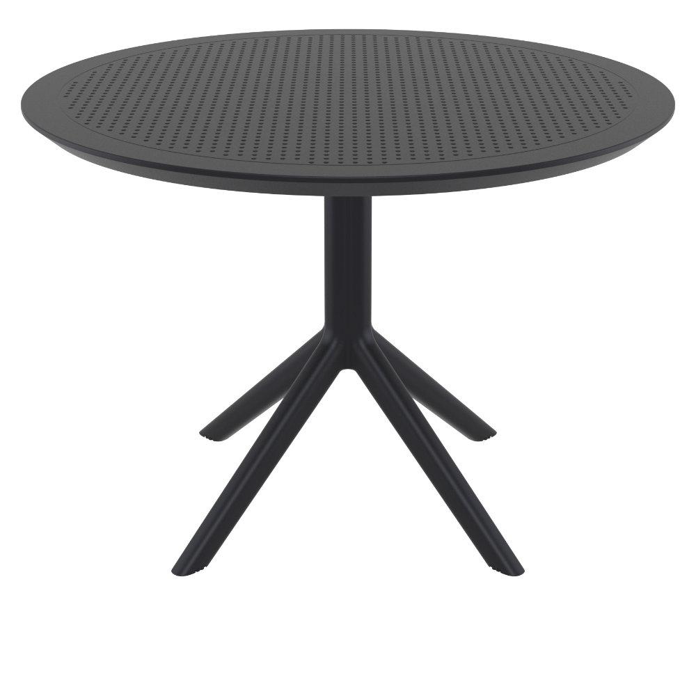 Sky Round Folding Table 42 inch Black. Picture 1