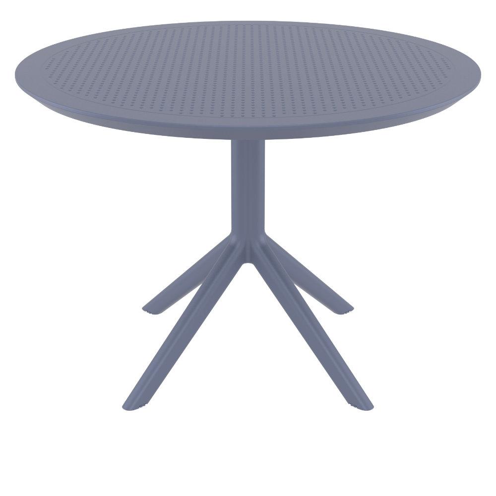 Sky Round Folding Table 42 inch Dark Gray. Picture 1
