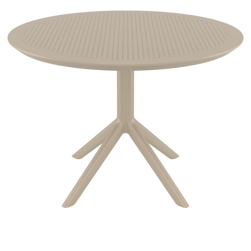 Sky Round Folding Table 42 inch Taupe. Picture 1
