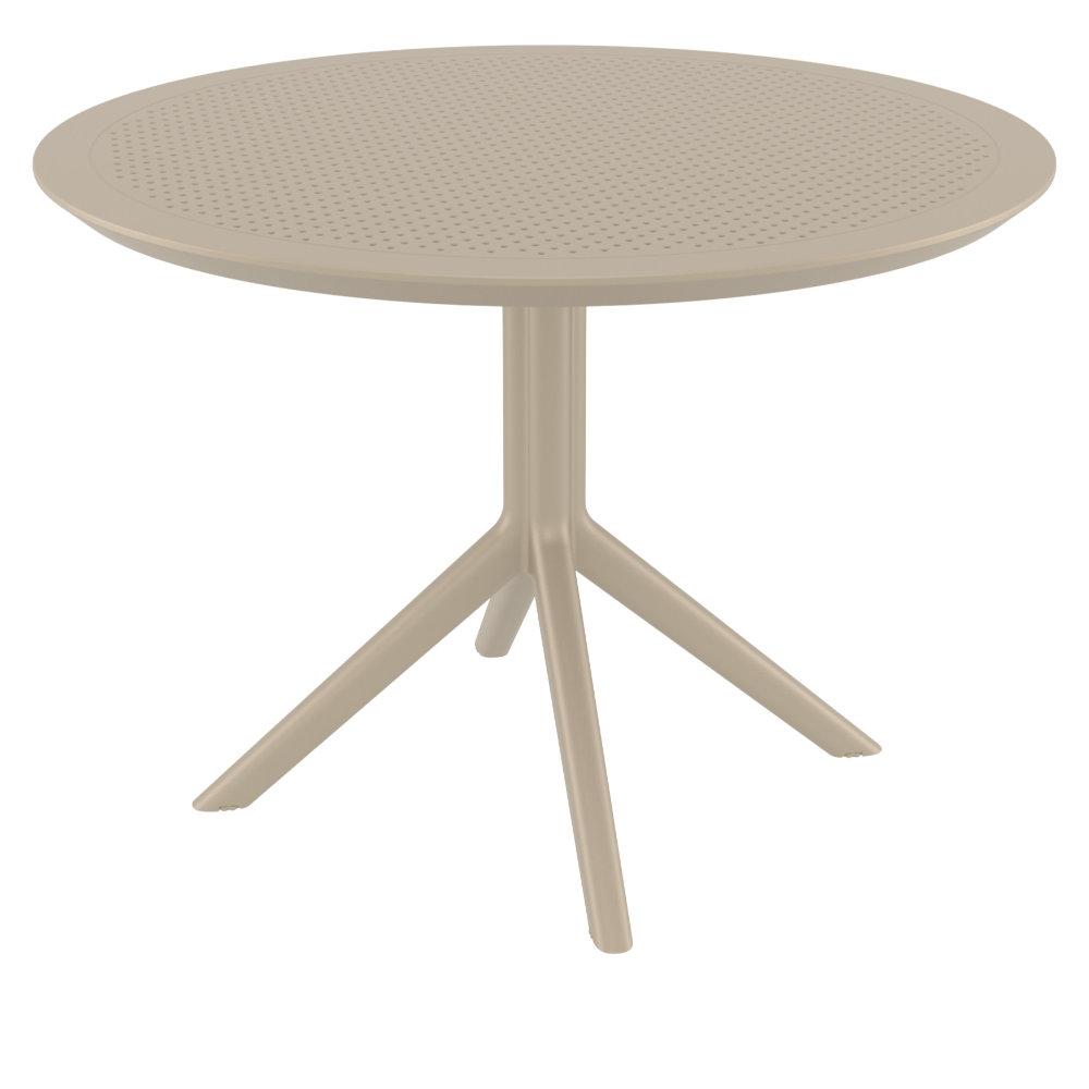 Sky Round Folding Table 42 inch Taupe. Picture 2