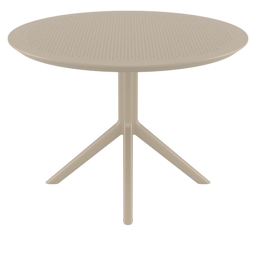Sky Round Folding Table 42 inch Taupe. Picture 3