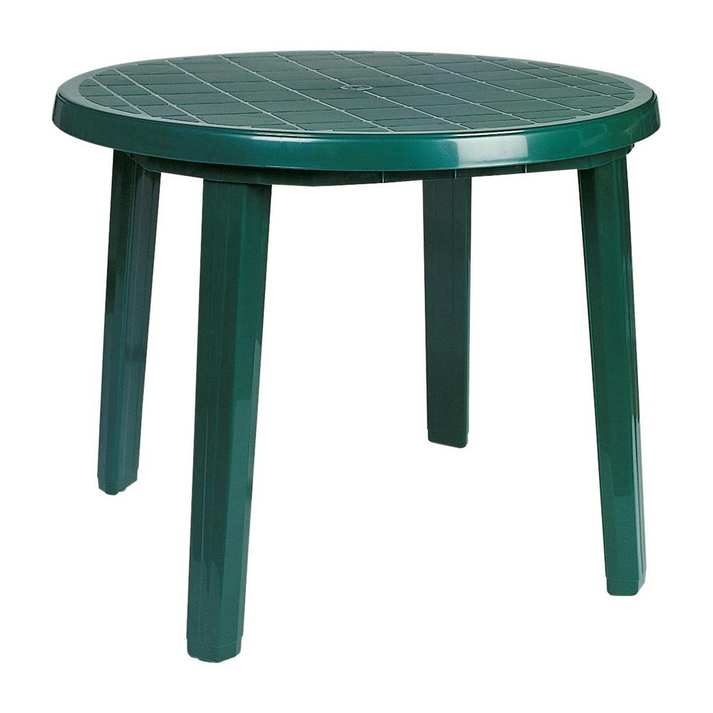Sunny Resin Round Dining Table 35.5 inch Green. Picture 1