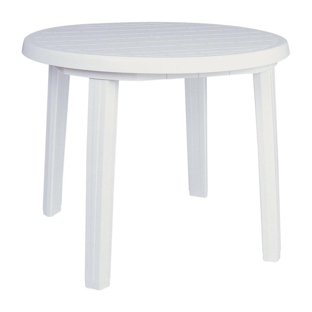 Round Dining Table, White, Belen Kox. Picture 1