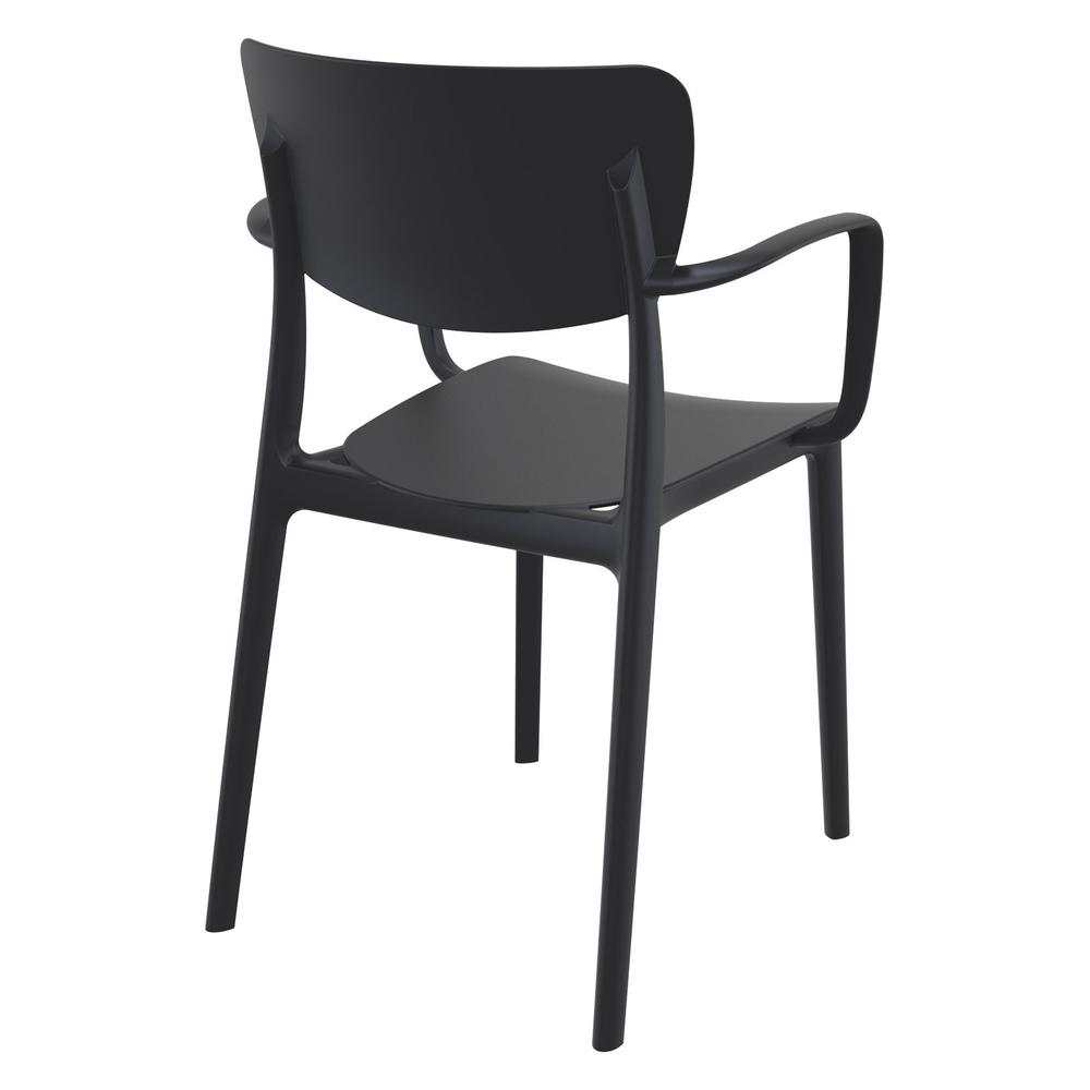 Lisa Outdoor Dining Arm Chair Black, Set of 2. Picture 2