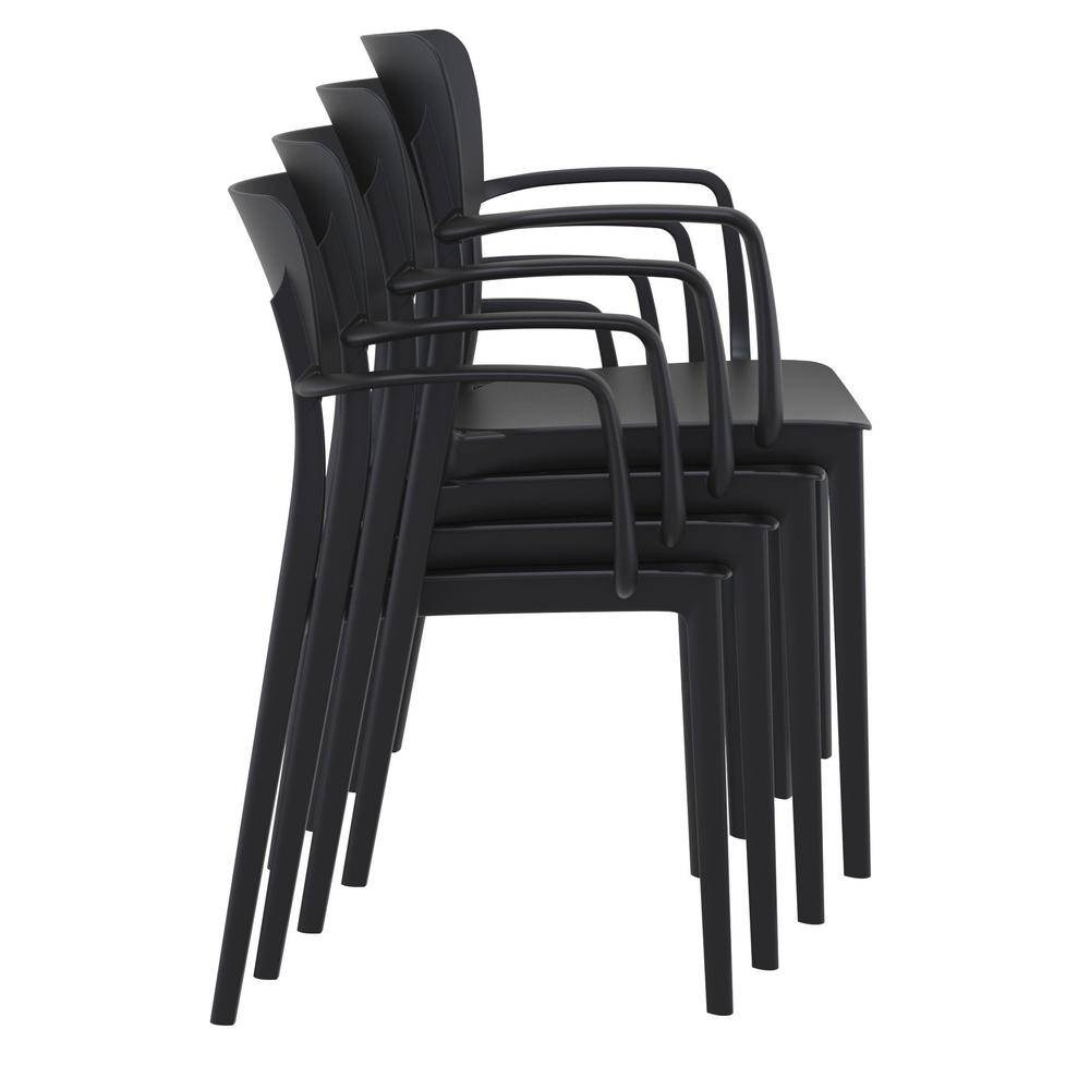 Lisa Outdoor Dining Arm Chair Black, Set of 2. Picture 6