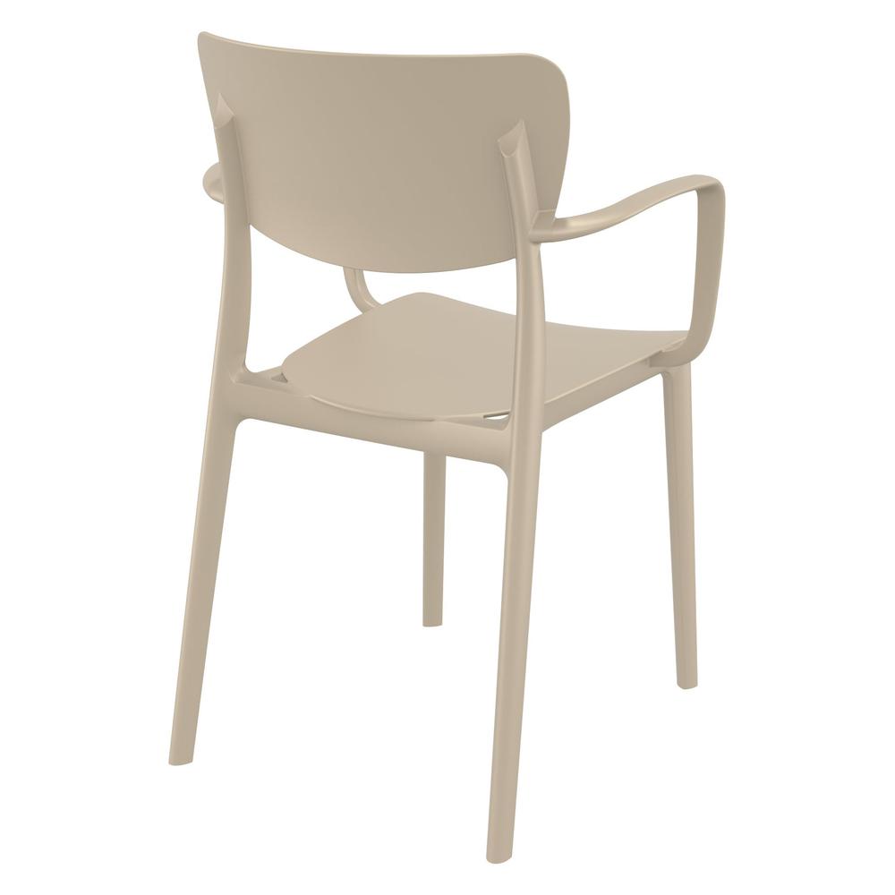 Lisa Outdoor Dining Arm Chair Taupe, Set of 2. Picture 2