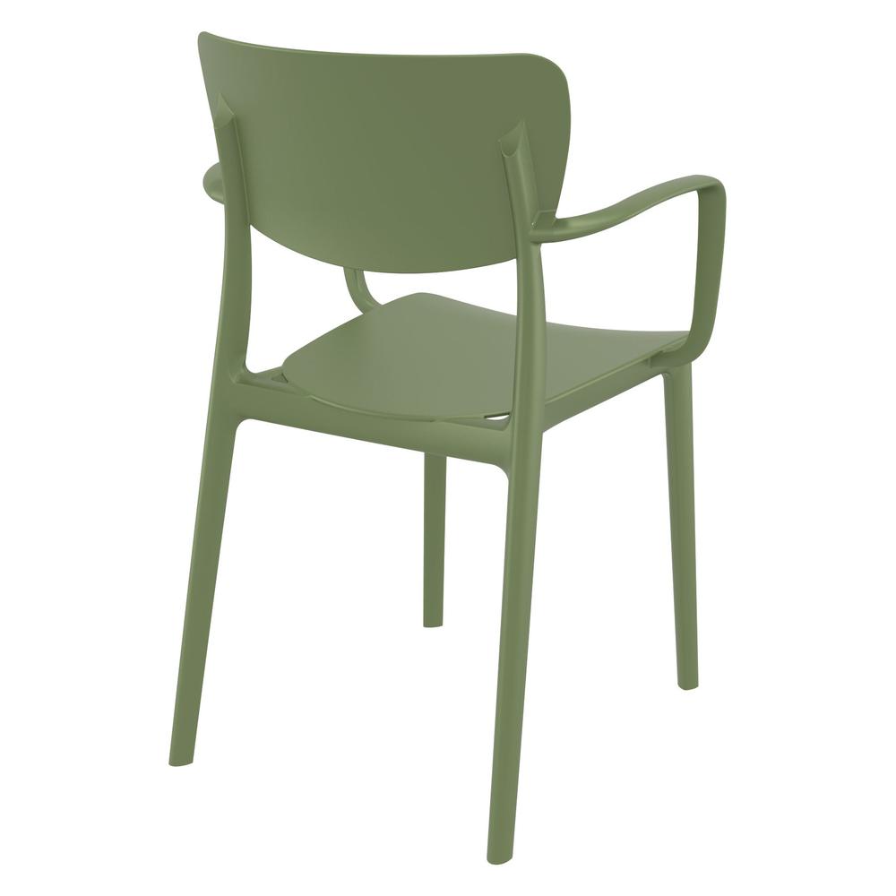 Lisa Outdoor Dining Arm Chair Olive Green, Set of 2. Picture 2