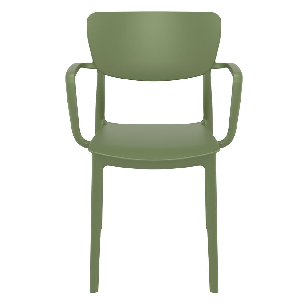 Lisa Outdoor Dining Arm Chair Olive Green, Set of 2. Picture 3