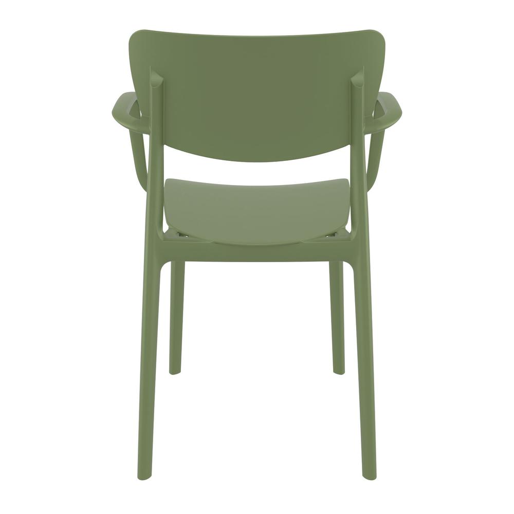 Lisa Outdoor Dining Arm Chair Olive Green, Set of 2. Picture 5