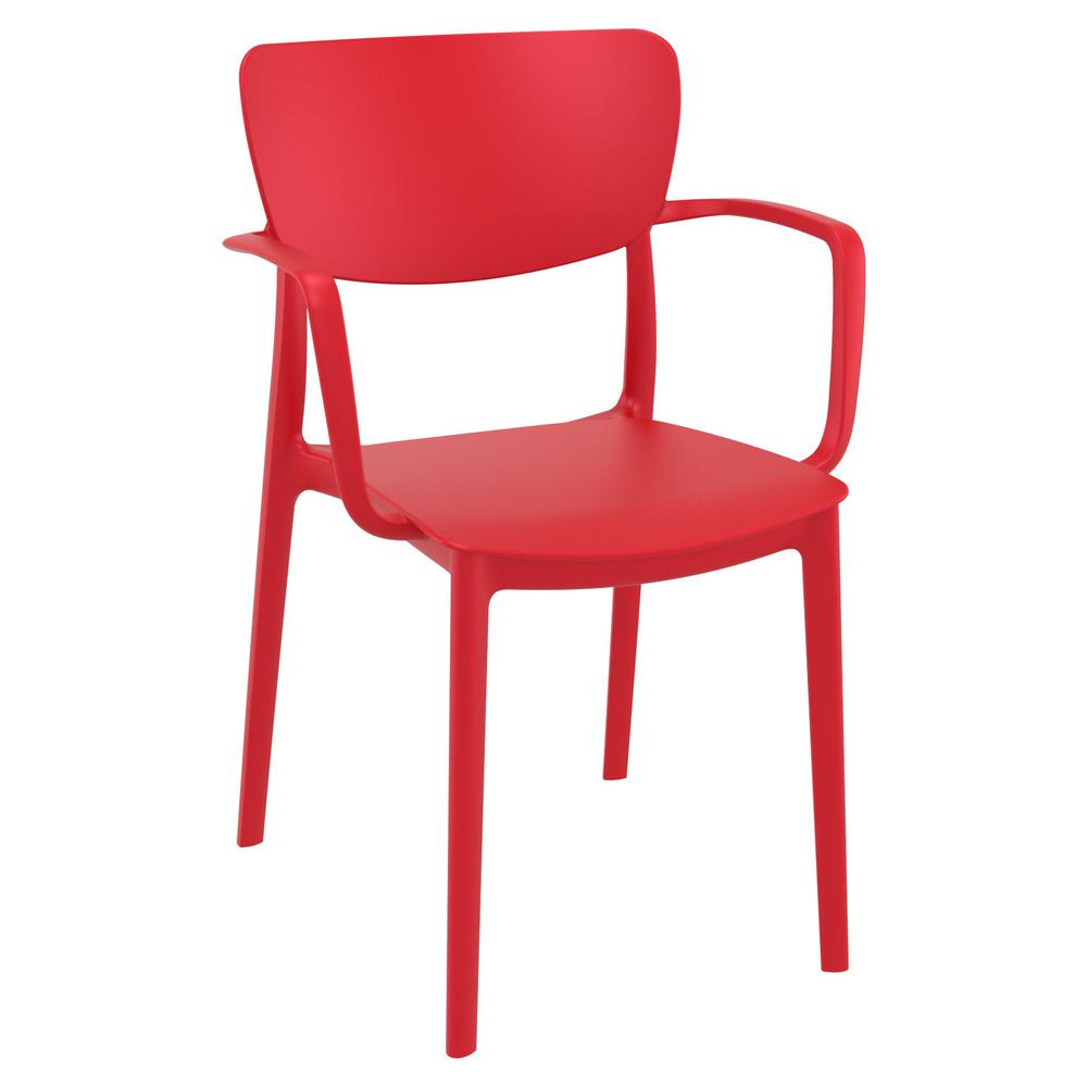 Lisa Outdoor Dining Arm Chair Red, Set of 2. The main picture.