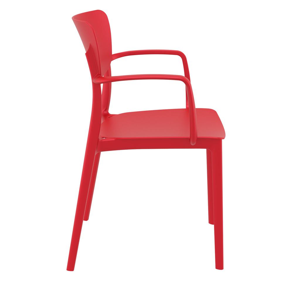 Lisa Outdoor Dining Arm Chair Red, Set of 2. Picture 4