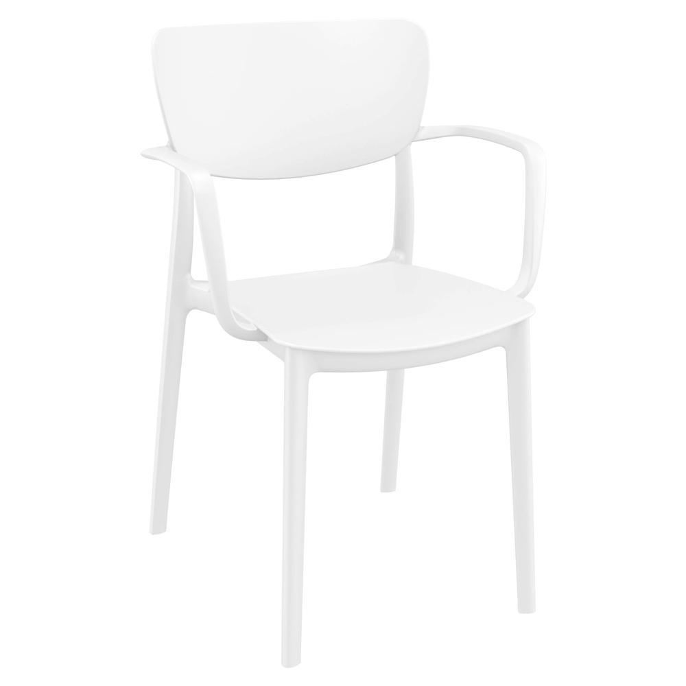 Lisa Outdoor Dining Arm Chair White, Set of 2. Picture 1
