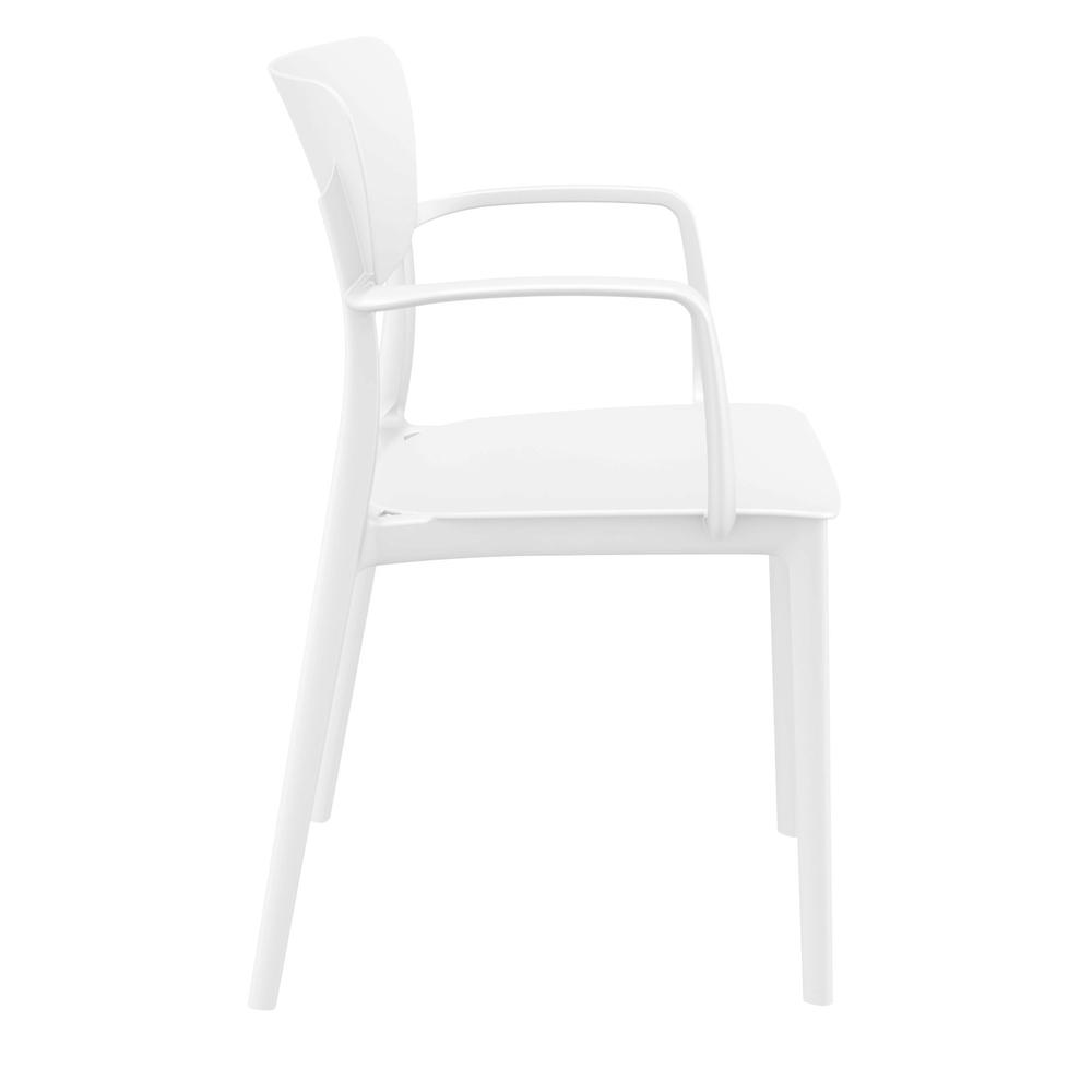 Lisa Outdoor Dining Arm Chair White, Set of 2. Picture 4