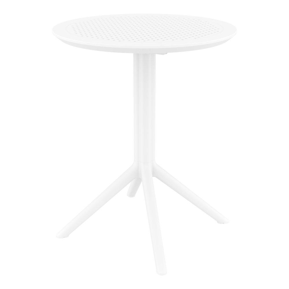 Loft Round Bistro Set 3 Piece with 24 inch Table Top White. Picture 3