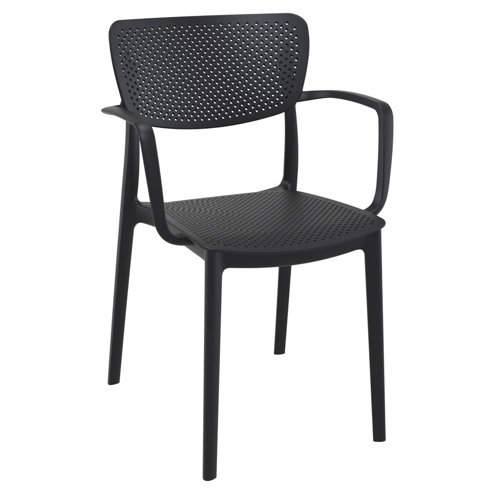Loft Outdoor Dining Arm Chair Black, Set of 2. Picture 1