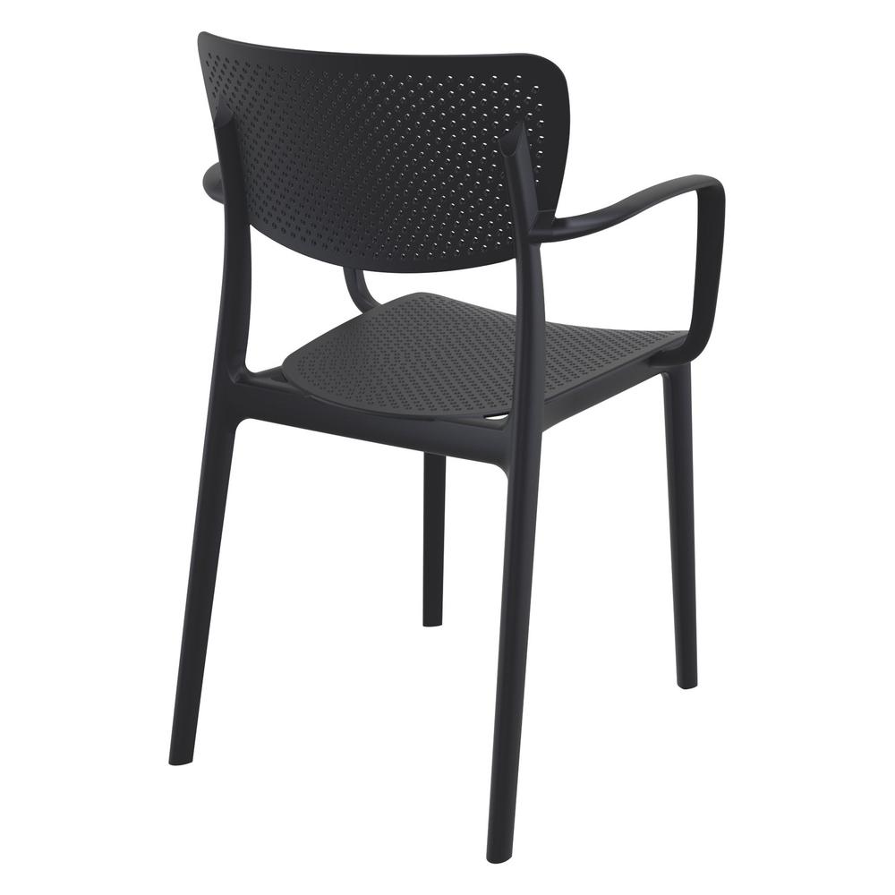 Loft Outdoor Dining Arm Chair Black, Set of 2. Picture 2