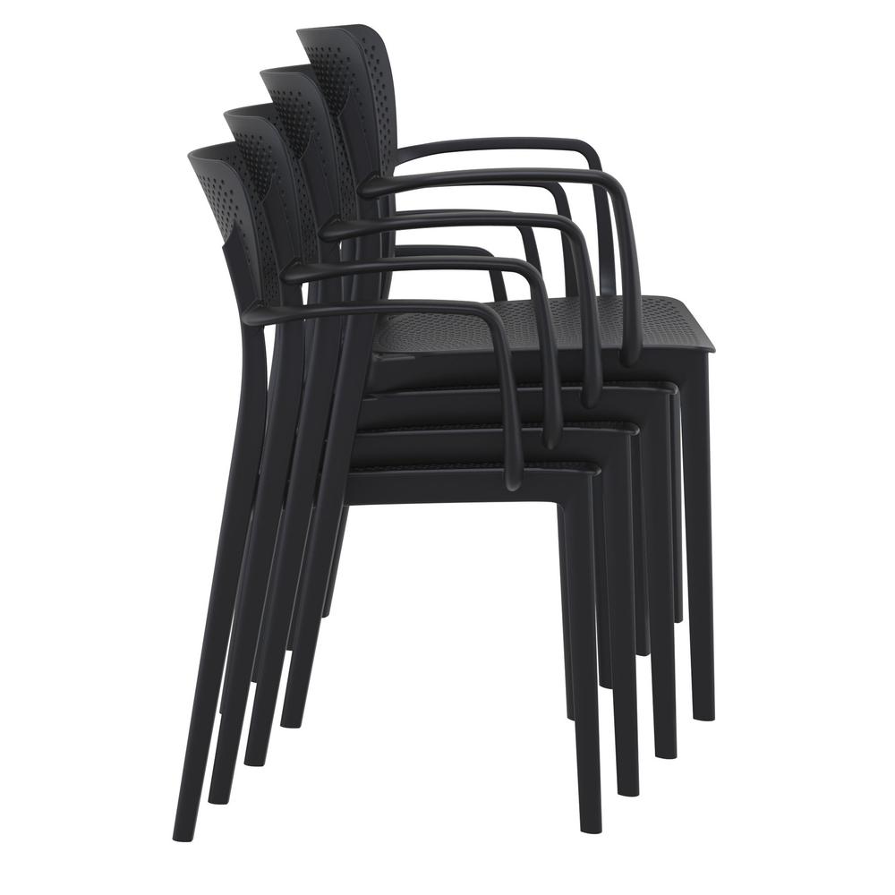 Loft Outdoor Dining Arm Chair Black, Set of 2. Picture 6