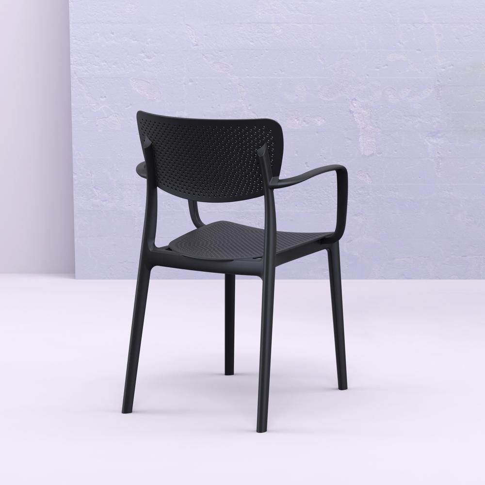 Loft Outdoor Dining Arm Chair Black, Set of 2. Picture 7
