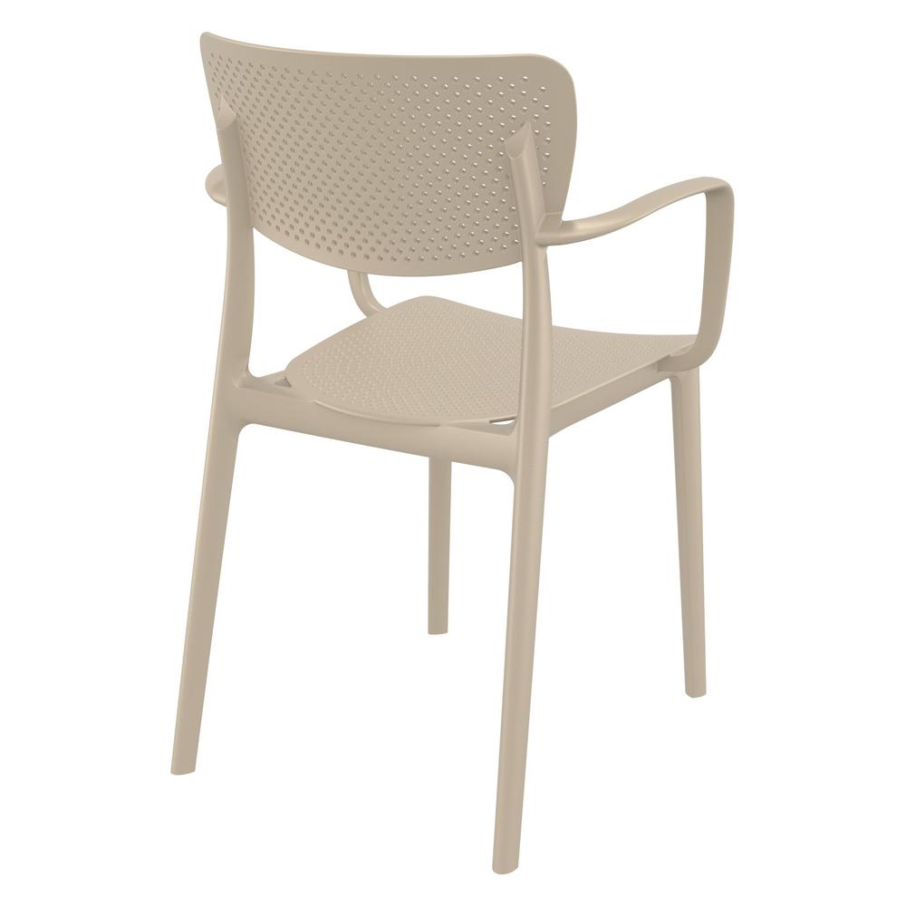 Loft Outdoor Dining Arm Chair Taupe, Set of 2. Picture 2