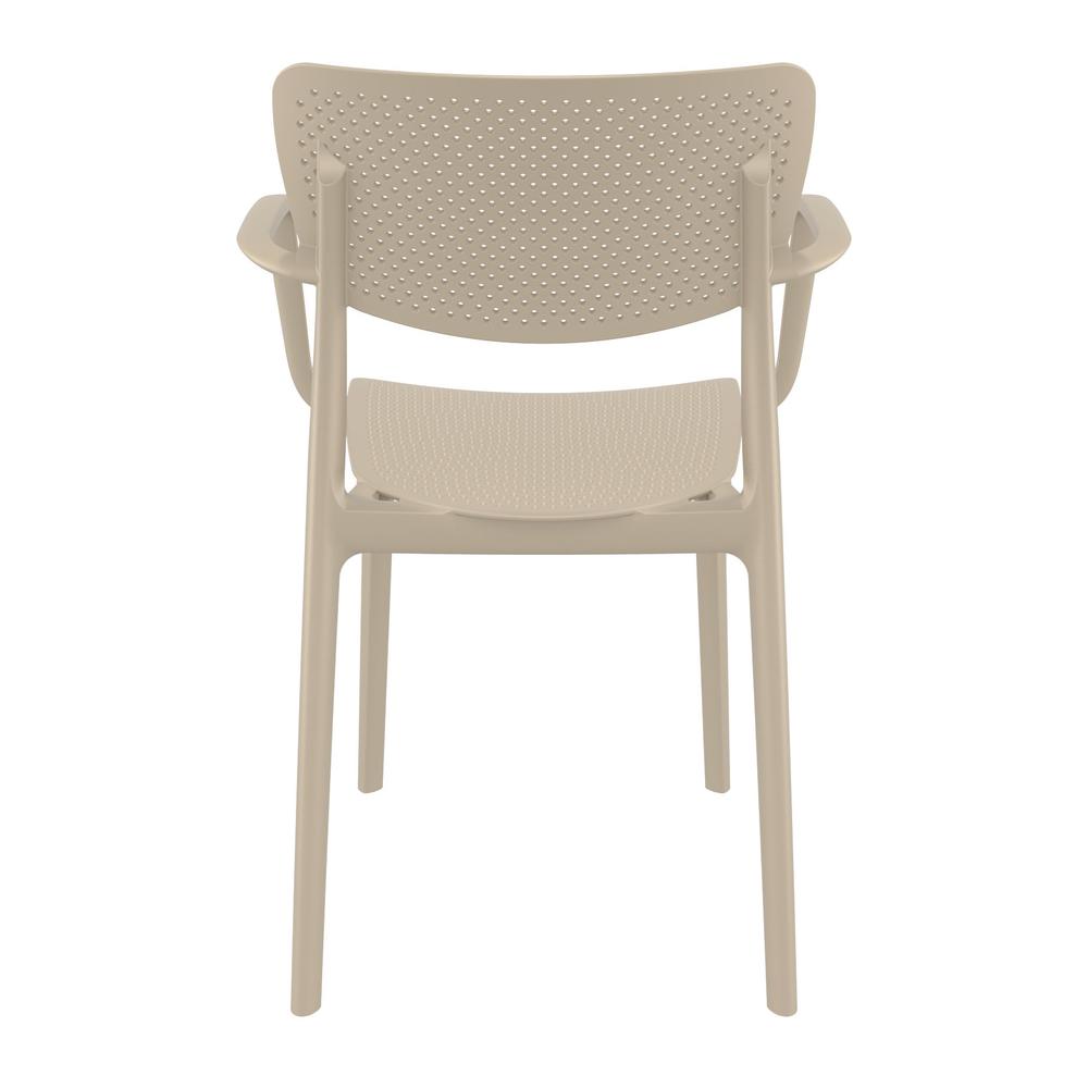 Loft Outdoor Dining Arm Chair Taupe, Set of 2. Picture 5