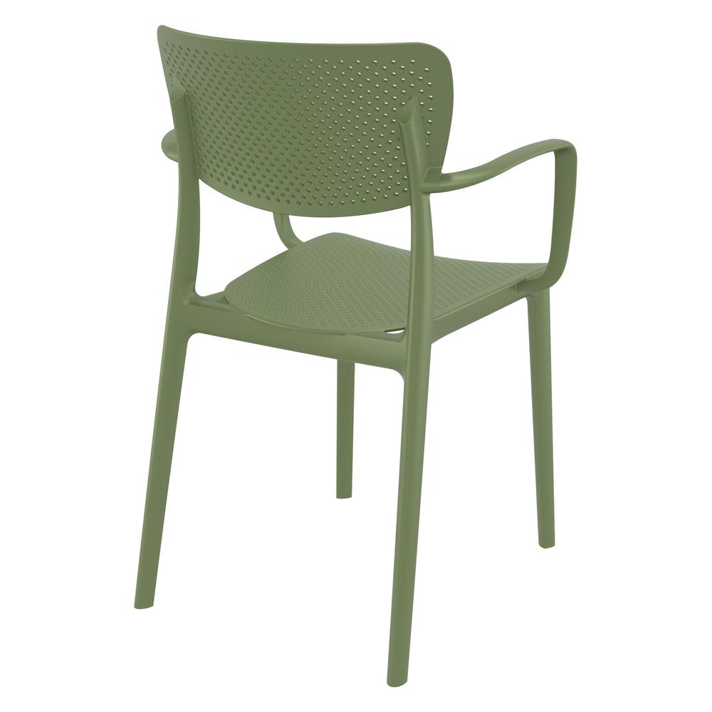 Loft Outdoor Dining Arm Chair Olive Green, Set of 2. Picture 2