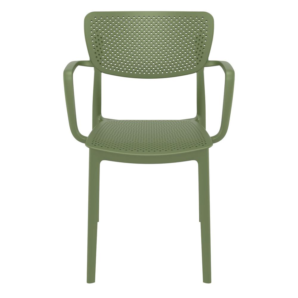 Loft Outdoor Dining Arm Chair Olive Green, Set of 2. Picture 3