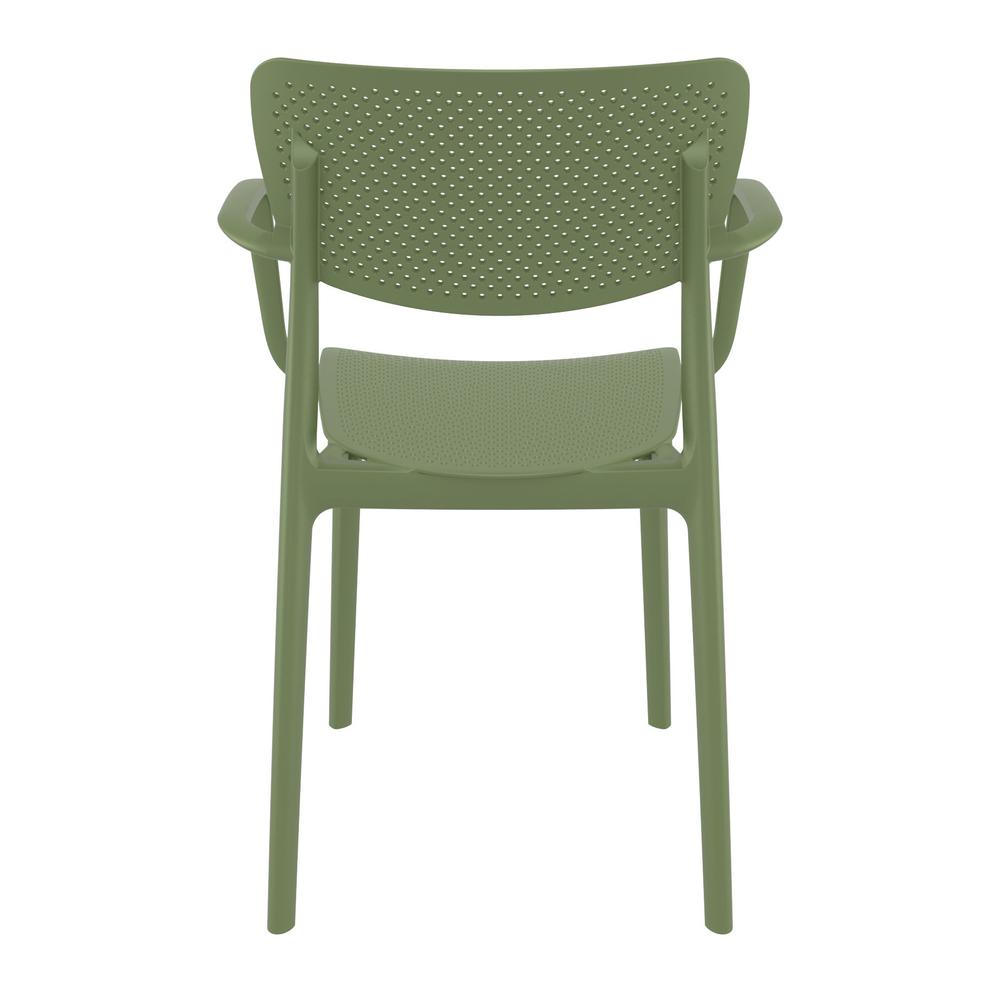 Loft Outdoor Dining Arm Chair Olive Green, Set of 2. Picture 5