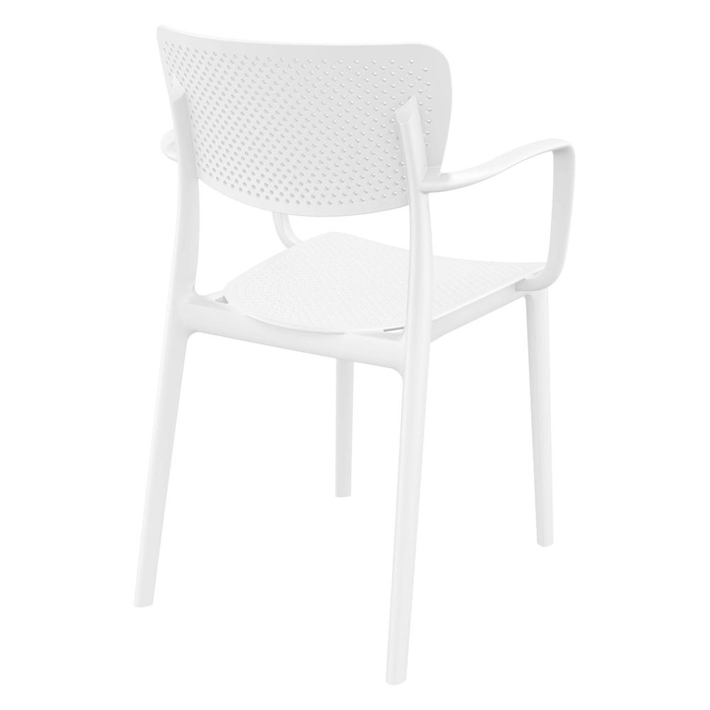 Loft Outdoor Dining Arm Chair White, Set of 2. Picture 2