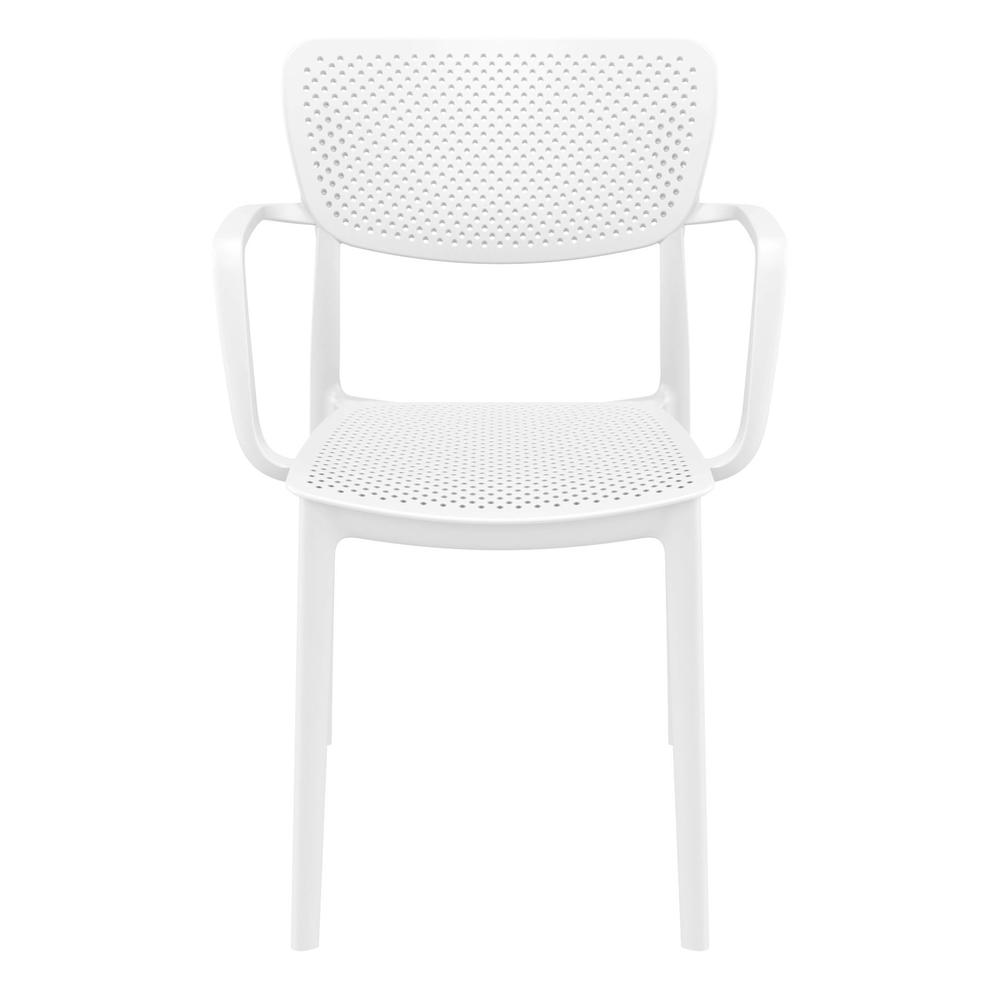 Loft Outdoor Dining Arm Chair White, Set of 2. Picture 3