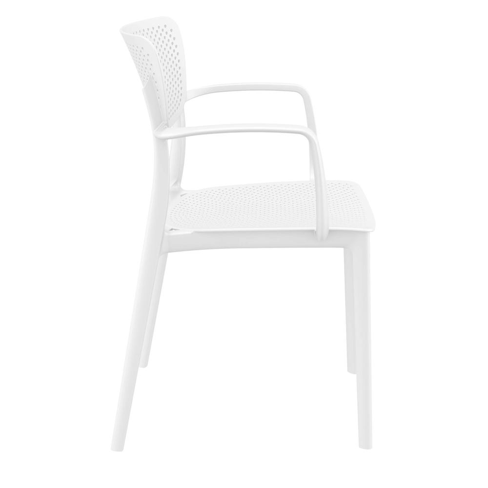 Loft Outdoor Dining Arm Chair White, Set of 2. Picture 4