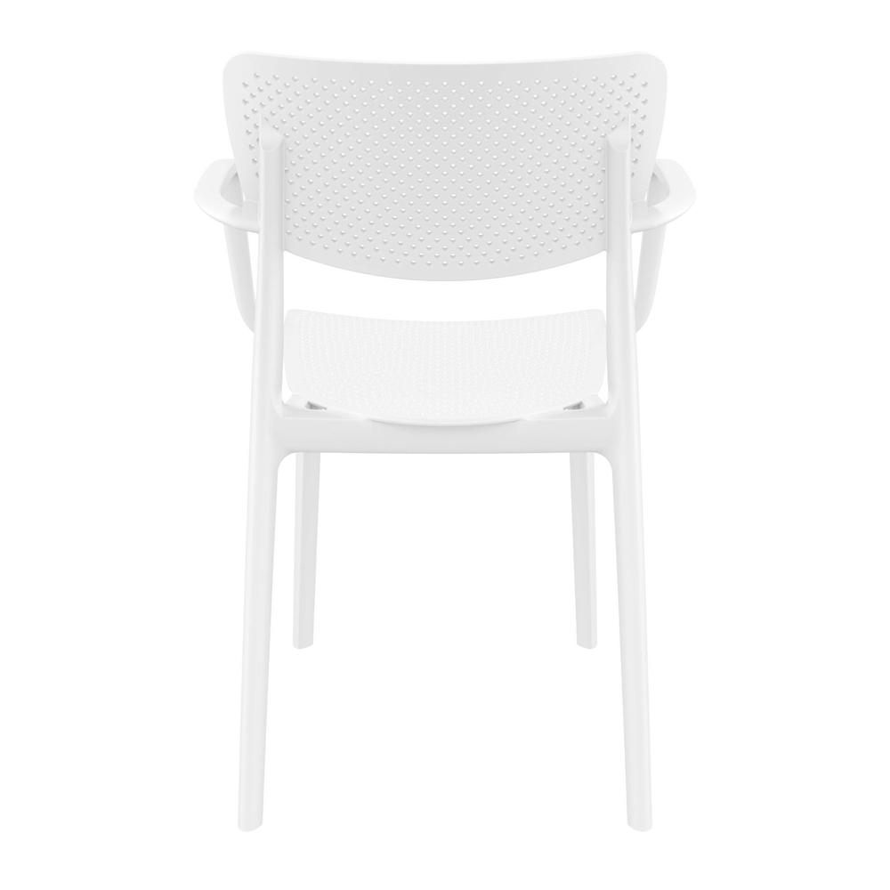 Loft Outdoor Dining Arm Chair White, Set of 2. Picture 5