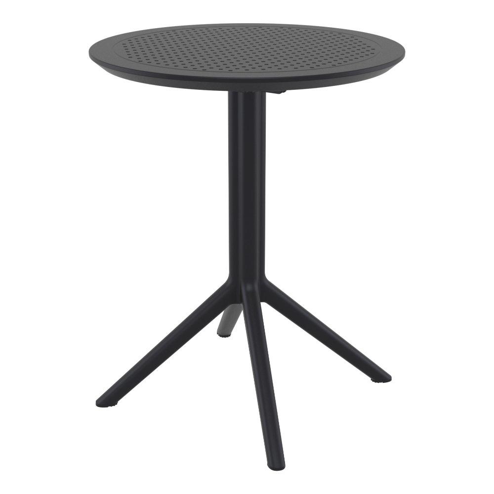 Lucy Round Bistro Set 3 Piece with 24 inch Table Top Black. Picture 3