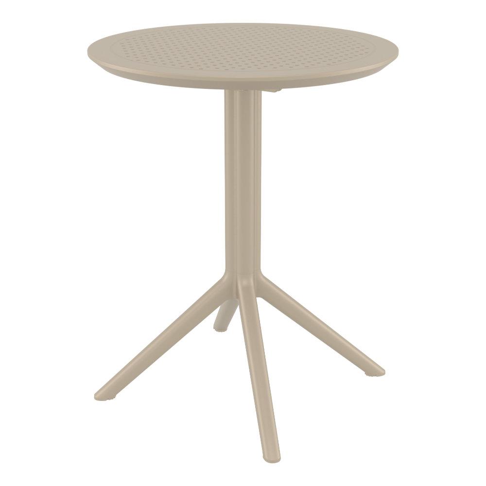 Lucy Round Bistro Set 3 Piece with 24 inch Table Top Taupe. Picture 3