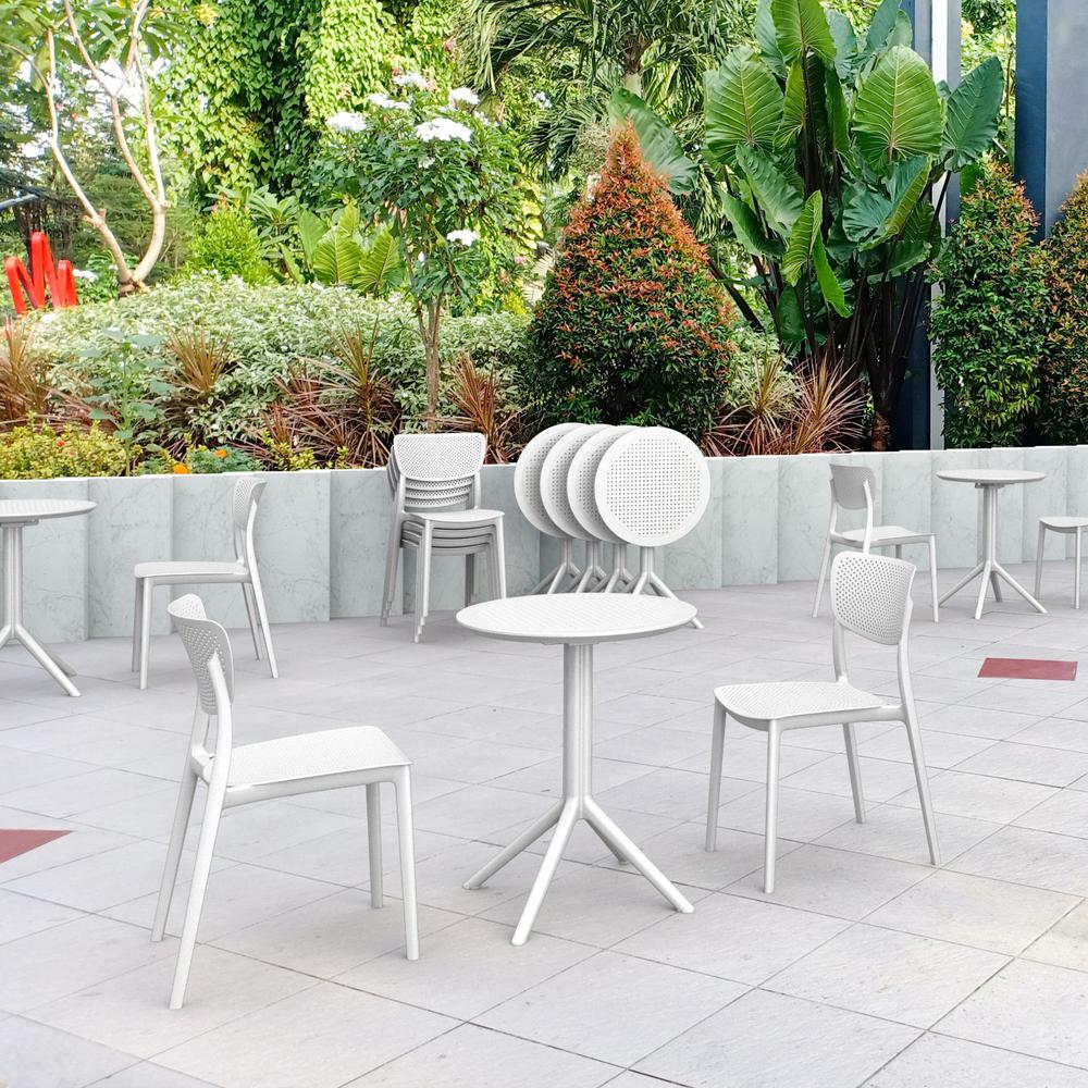 Lucy Round Bistro Set 3 Piece with 24 inch Table Top White. Picture 1