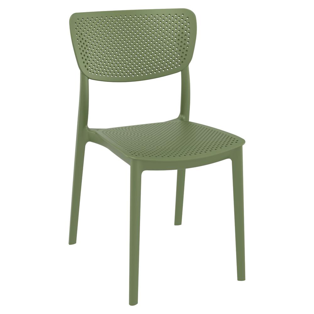 Lucy Outdoor Dining Chair Olive Green, Set of 2. Picture 1