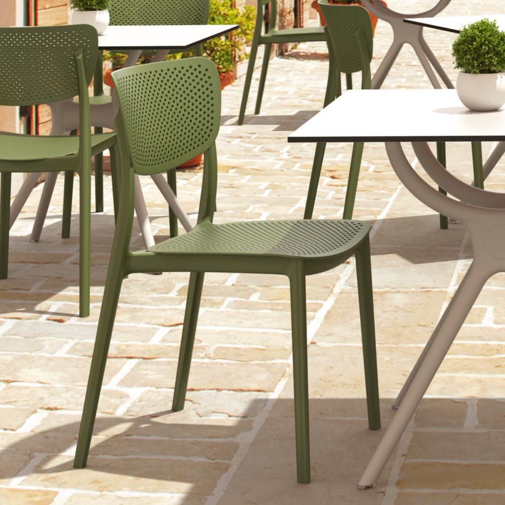 Lucy Outdoor Dining Chair Olive Green, Set of 2. Picture 6