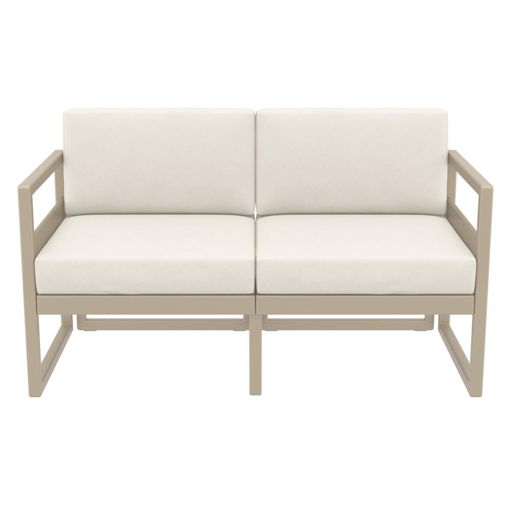 Mykonos Patio Loveseat Taupe with Sunbrella Natural Cushion. Picture 6
