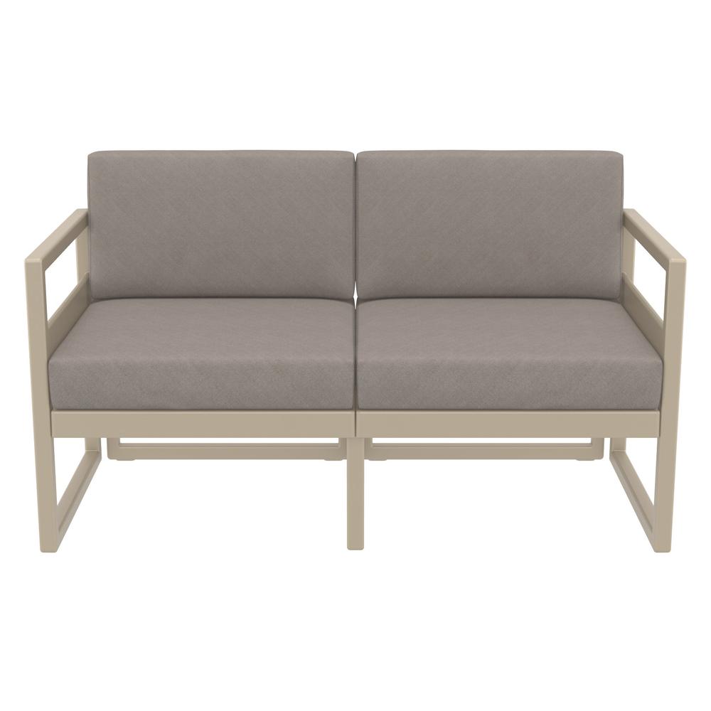 Mykonos Patio Loveseat Taupe with Sunbrella Taupe Cushion. Picture 6