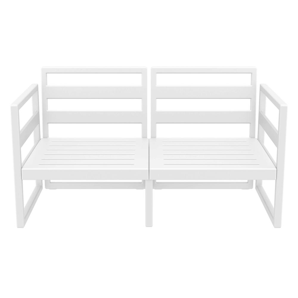 Mykonos Patio Loveseat White with Sunbrella Charcoal Cushion. Picture 12