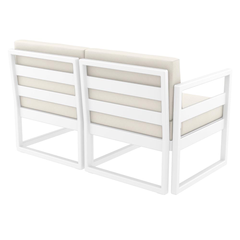 Mykonos Patio Loveseat White with Sunbrella Natural Cushion. Picture 4