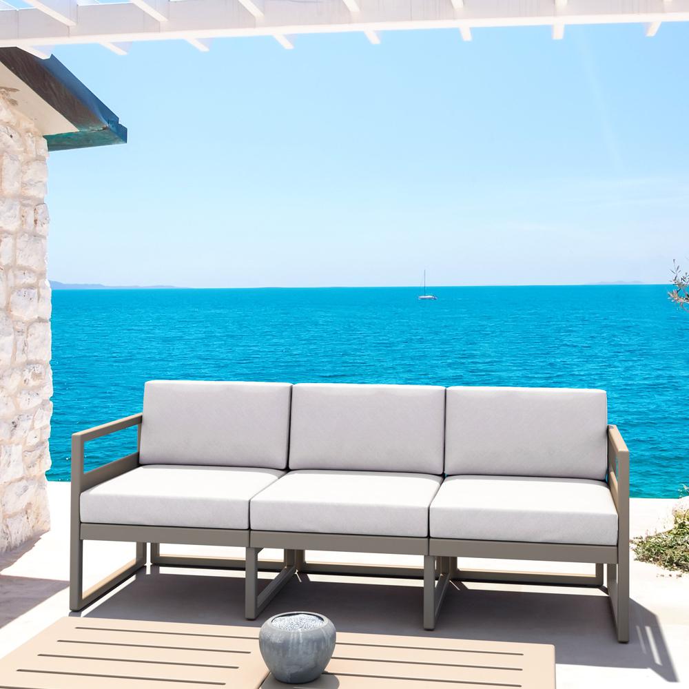Mykonos Patio Sofa Taupe with Sunbrella Natural Cushion. Picture 3
